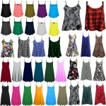 21Fashion New Womens Ladies Plus Size Cami Strappy Sleeveless Print Long Swing Dress Vest Tops Dresses 12-30