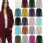 21Fashion New Womens Casual Chunky Knitted Aran Button Up Ladies Cardigan
